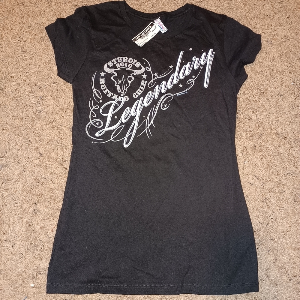 Alstyle Sturgis 2010 Legendary Buffalo Chip Music Fest Harley Black T-Shirt